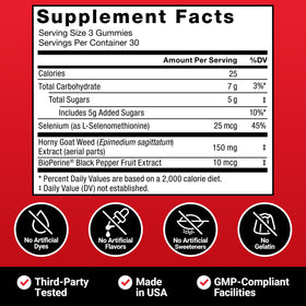 Gummies Force Factor Horny Goat Weed avec ingrédients