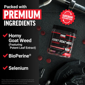 Gummies Force Factor Horny Goat Weed avec une portion de 3 gummies