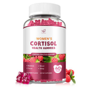 Gummies Fzjjyana pour le cortisol, vue de face, emballage framboise