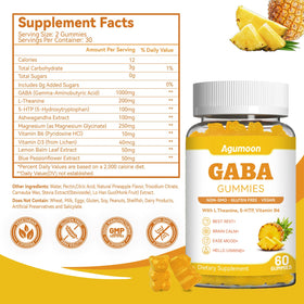 Gummies GABA Agumoon 60 gummies saveur ananas en main