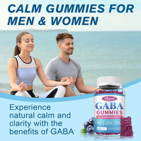 Gummies GABA Sijigood 2 Pack avec des fruits frais en arrière-plan