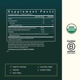 Gummies Gaia Herbs avec des fruits biologiques à côté