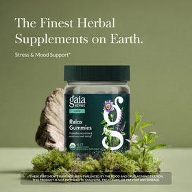 Gummies Gaia Herbs en gros plan, montrant la texture et la couleur