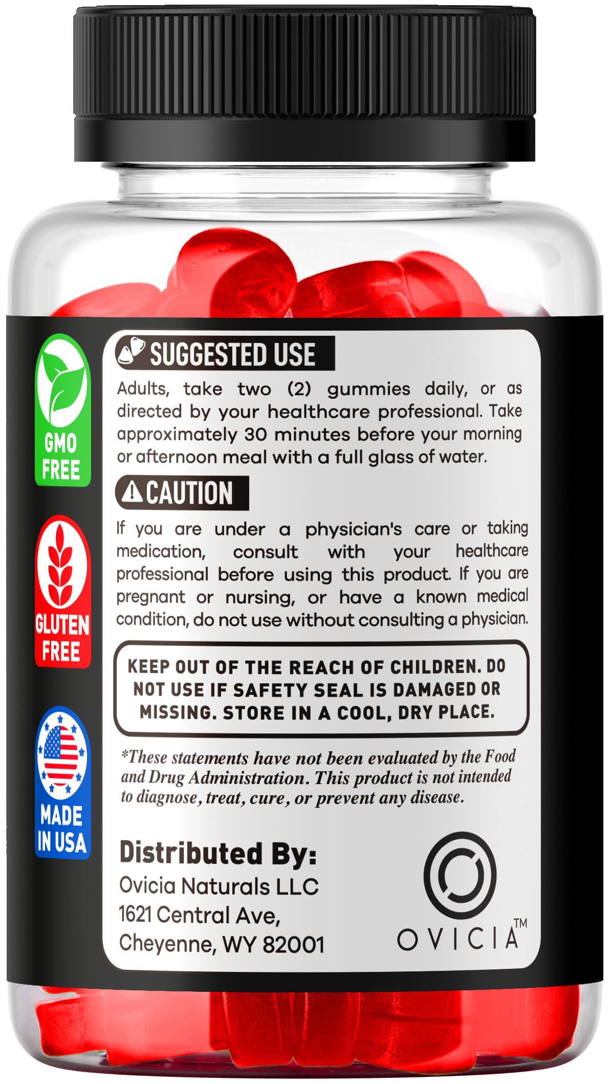 Gummies Gelée de Cheval Peak OVICIA avec des ingrédients naturels autour