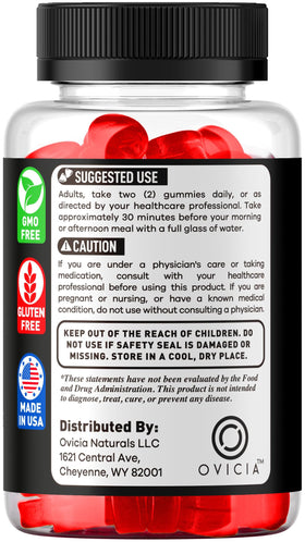Gummies Gelée de Cheval Peak OVICIA avec des ingrédients naturels autour