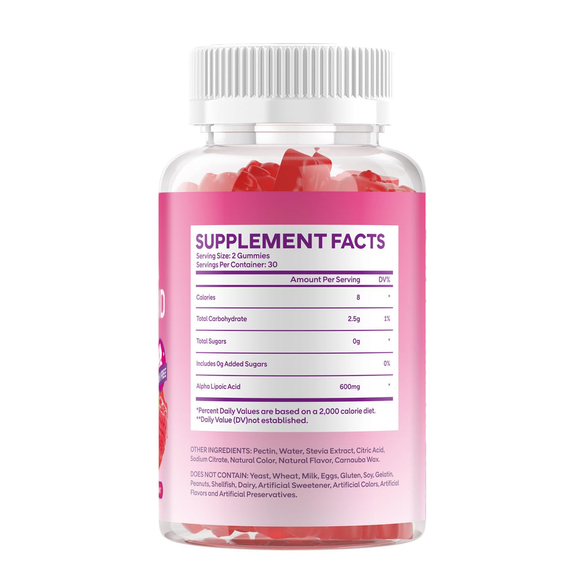 Gummies GGMMUU Acide Alpha-Lipoïque 600mg, prise d'une gummy avec une main
