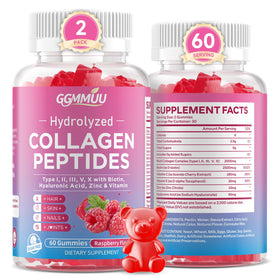 Gummies GGMMUU au collagène multi-collagène goût framboise, 120 unités