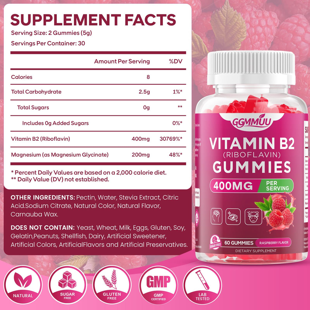 Gummies GGMMUU B2 400mg en gros plan
