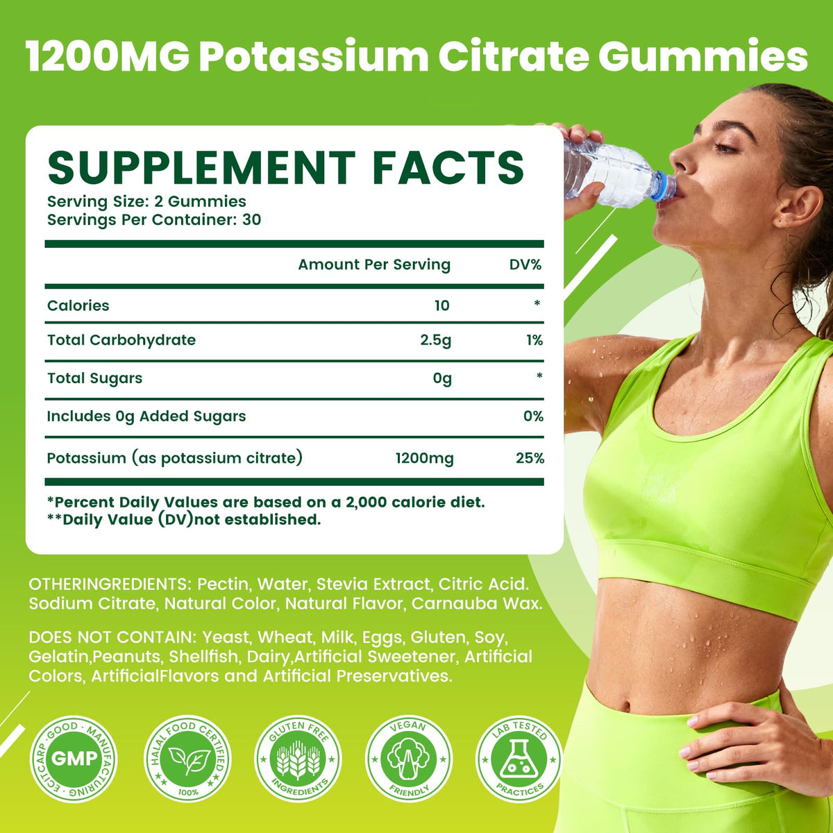 Gummies GGMMUU de citrate de potassium sur une table, couleur ananas