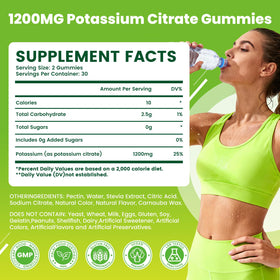Gummies GGMMUU de citrate de potassium sur une table, couleur ananas
