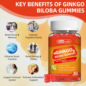 Gummies Ginkgo Biloba Babivek montrant la texture douce et facile à mâcher