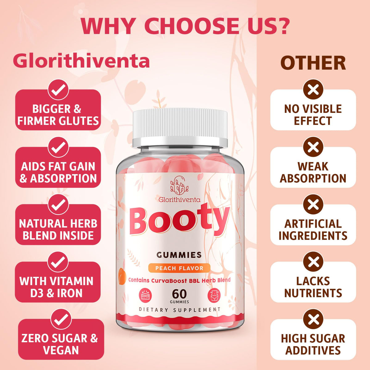 Gummies Glorithiventa dans une main, mettant en avant leur taille et forme