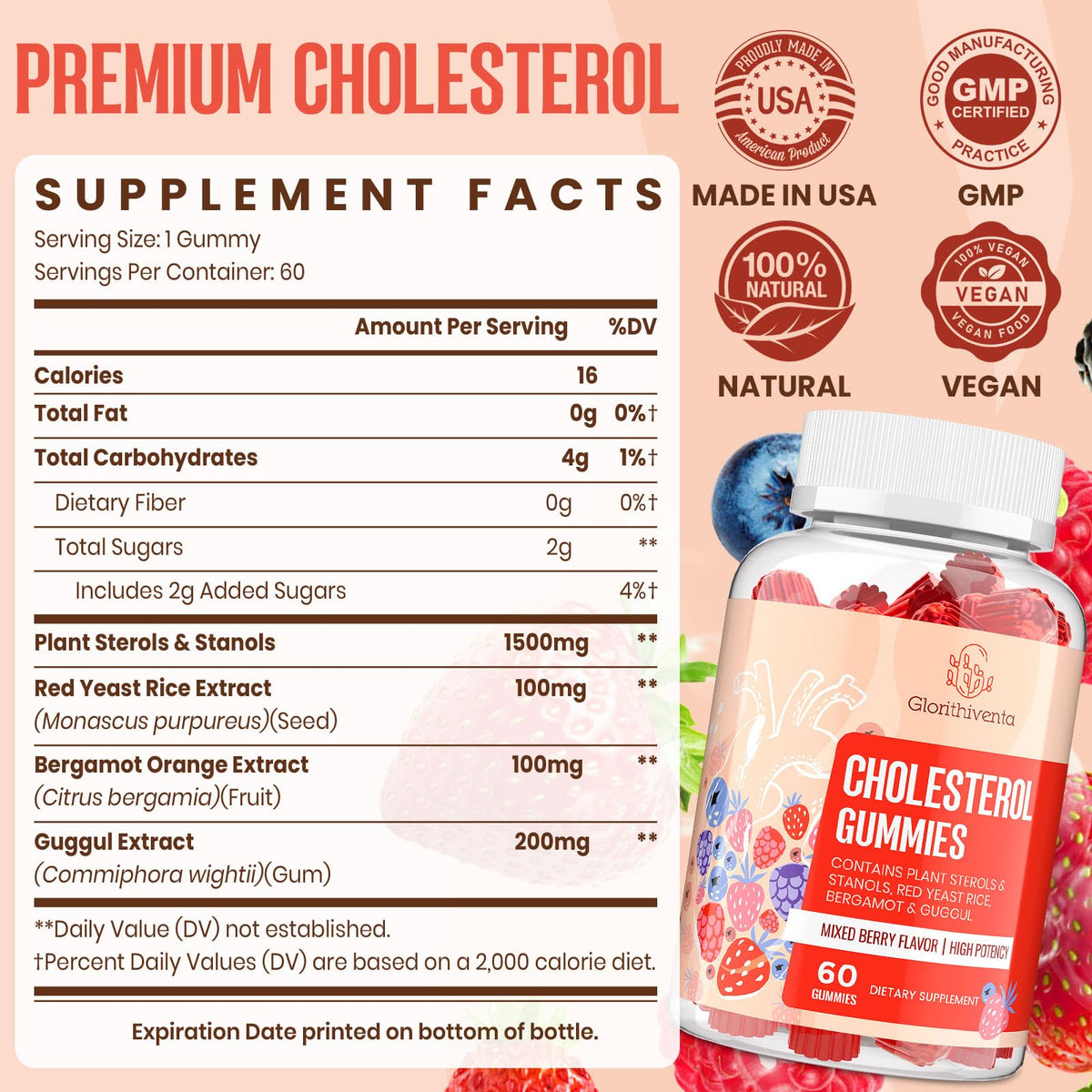 Gummies Glorithiventa sur une main, mettant en avant leur taille