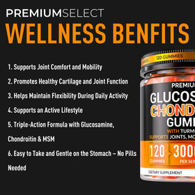 Gummies Glucosamine Chondroitin à côté d'un verre d'eau