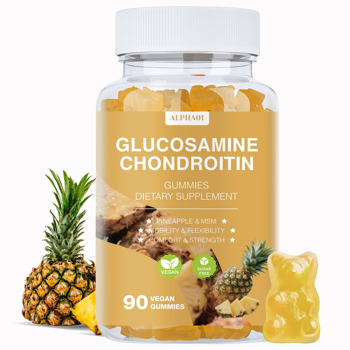 Gummies Glucosamine Chondroitin ALPHA01 3000mg vue avant