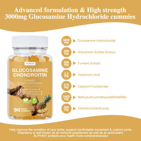 Gummies Glucosamine Chondroitin ALPHA01 à l'intérieur du pot