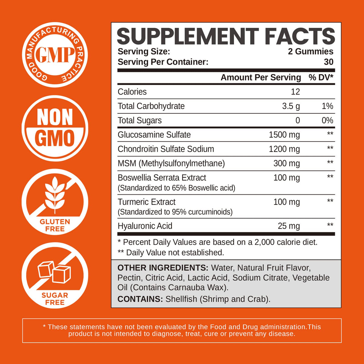 Gummies glucosamine chondroitin HOLLEGEND à côté d'une tasse d'eau