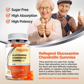 Gummies glucosamine chondroitin HOLLEGEND avec d'autres compléments alimentaires