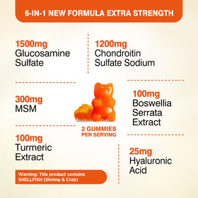 Gummies glucosamine chondroitin HOLLEGEND en détail avec goût de mangue