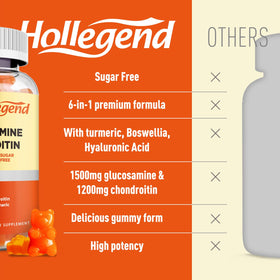 Gummies glucosamine chondroitin HOLLEGEND montrant leur texture