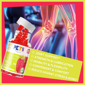 Gummies Glucosamine Chondroitin Pets Purest avec fraises fraîches
