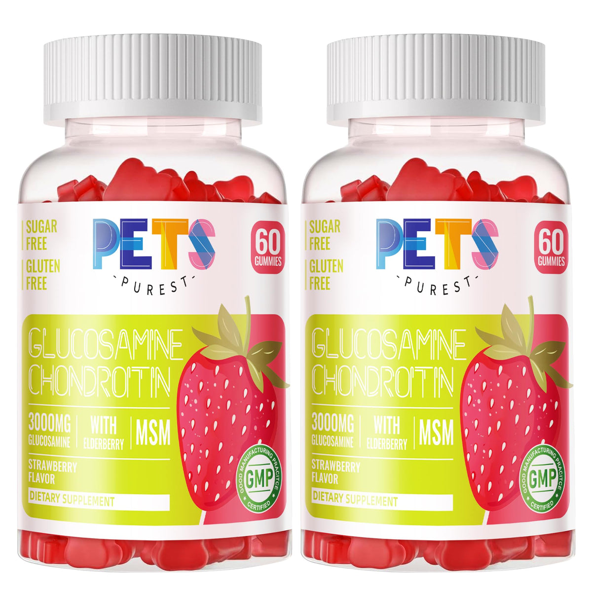 Gummies Glucosamine Chondroitin Pets Purest fraise vue avant