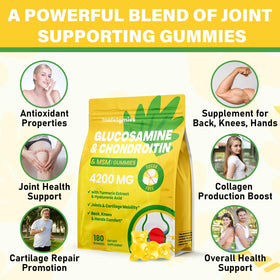 Gummies glucosamine chondroïtine avec étiquette des ingrédients