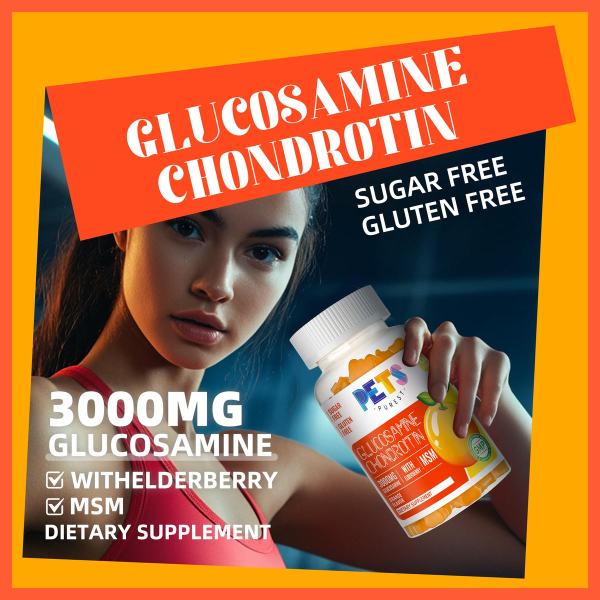 Gummies Glucosamine Chondroitine Pets Purest en gros plan