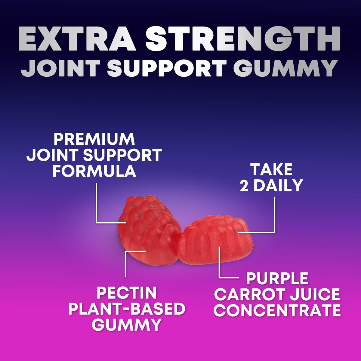 Gummies glucosamine Nature's Gummies avec d'autres compléments alimentaires
