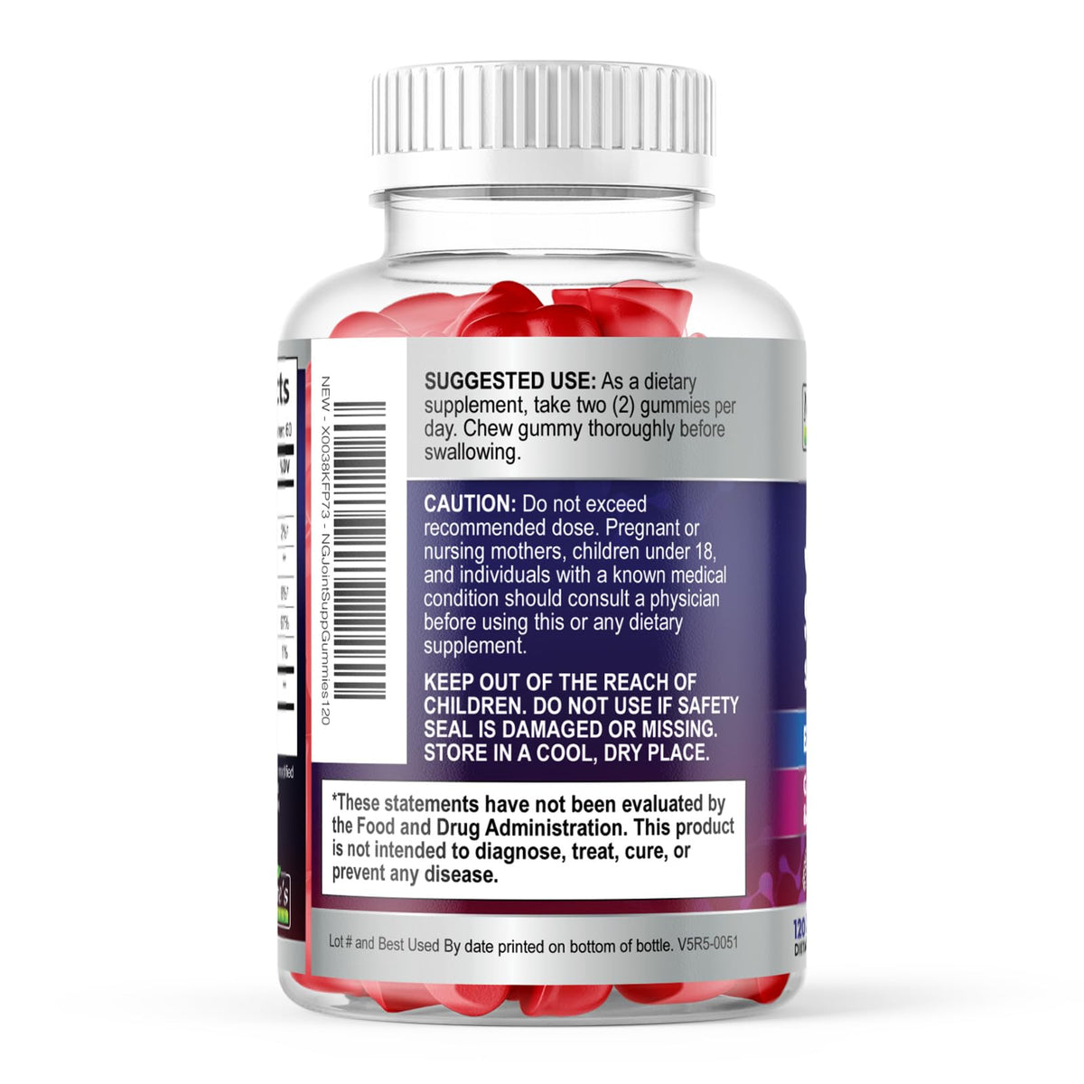 Gummies glucosamine Nature's Gummies avec d'autres compléments alimentaires