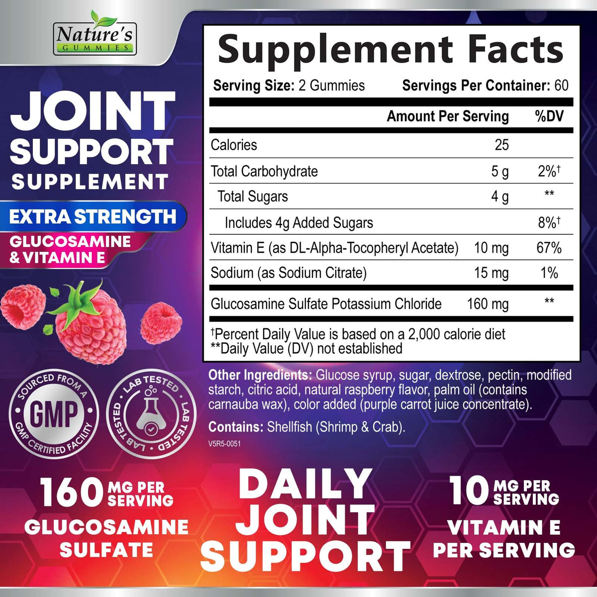Gummies glucosamine Nature's Gummies avec un goût de baies