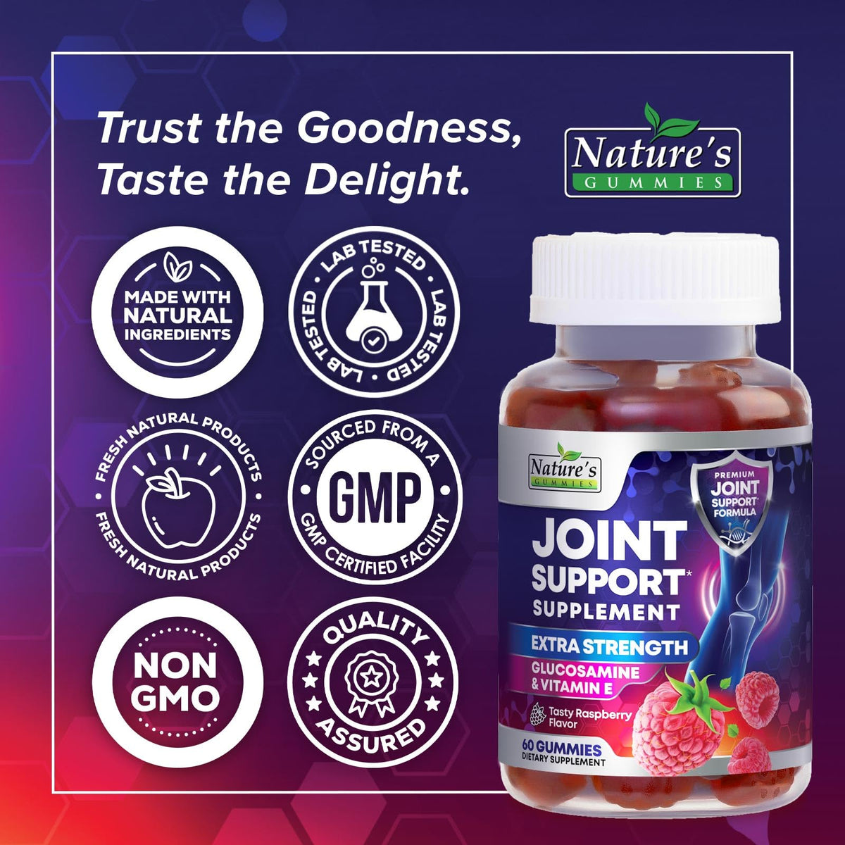 Gummies glucosamine Nature's Gummies sur une table