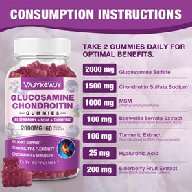 Gummies glucosamine VAJYKEWJY prêtes à être dégustées