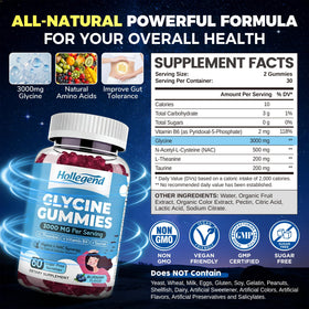 Gummies Glycine 3g HOLLEGEND avec myrtilles en arrière-plan