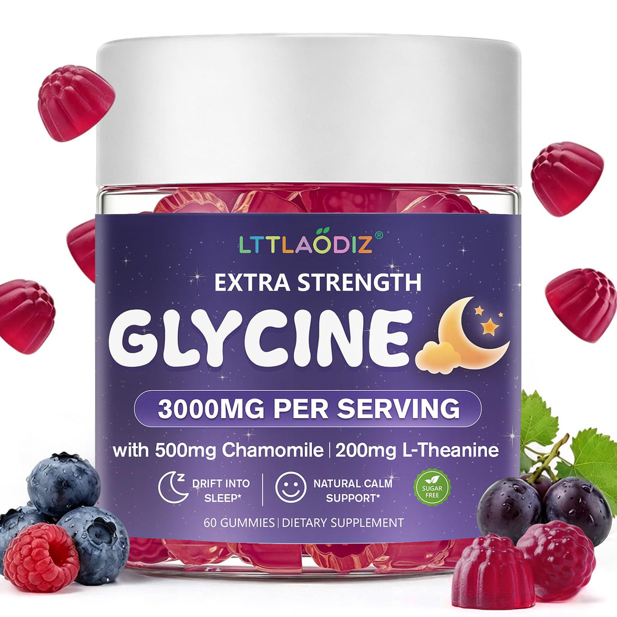 Gummies Glycine LTTLAODIZ 3000mg avec camomille, vue de face