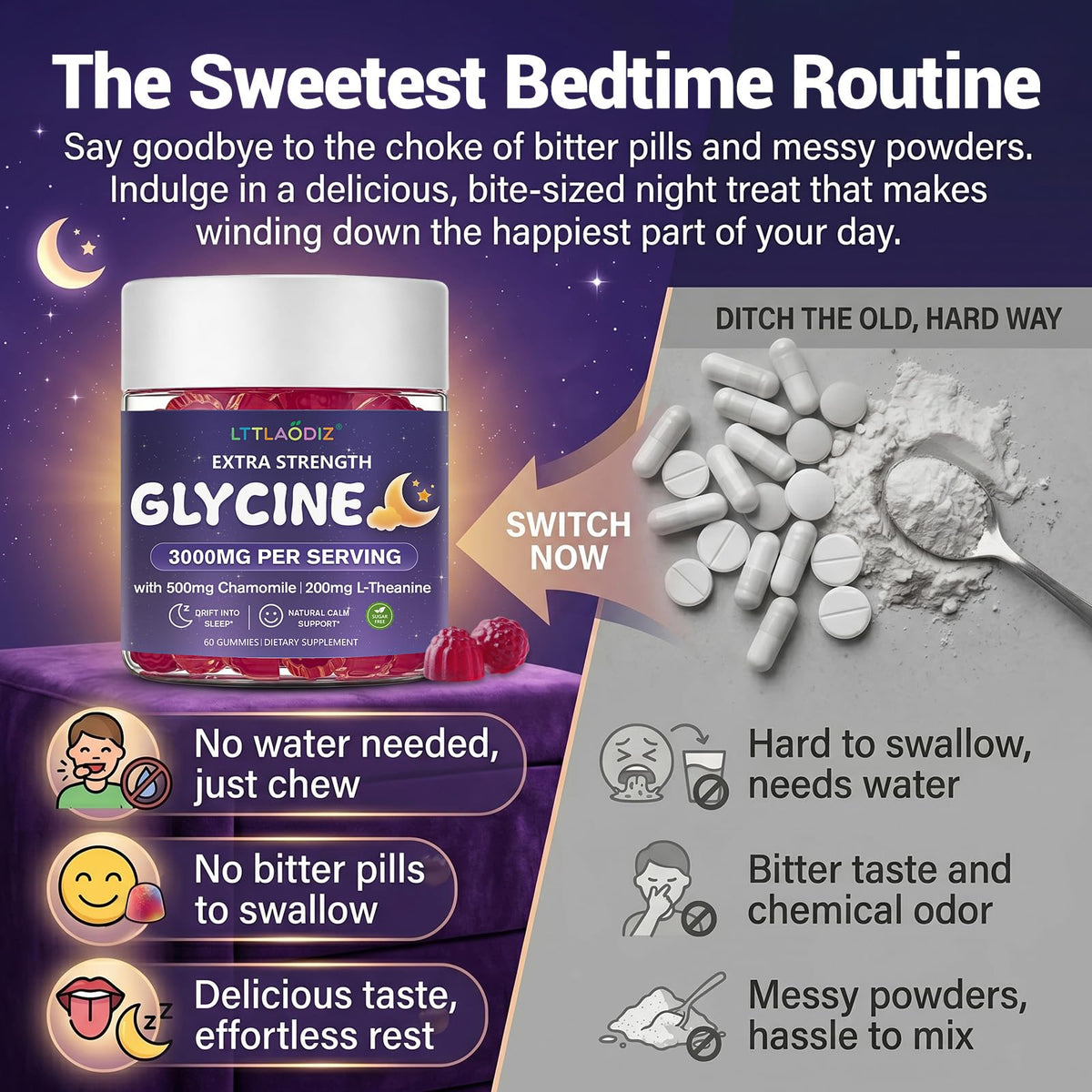 Gummies Glycine LTTLAODIZ, présentation en boîte