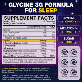 Gummies Glycine NATISLAND avec étiquette détaillant les ingrédients