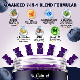 Gummies Glycine NATISLAND avec une main tenant deux gummies