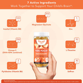 Gummies GOJOY NATURALS avec des ingrédients naturels en arrière-plan