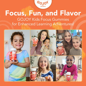 Gummies GOJOY NATURALS avec une main d'enfant tenant une gomme