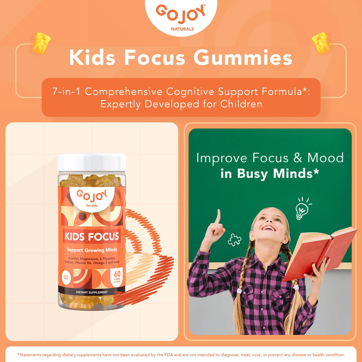 Gummies GOJOY NATURALS de profil montrant leur texture et couleur
