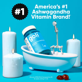 Gummies Goli Ashwagandha sur fond blanc