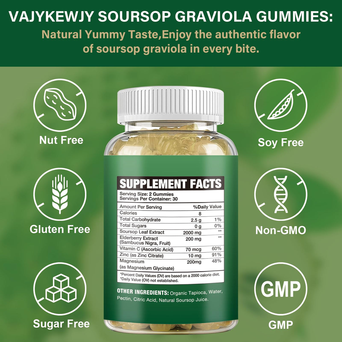 Gummies Graviola Soursop VAJYKEWJY en gros plan