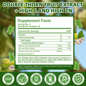 Gummies Graviola Soursop Wllbdloig 231g sur une table en bois