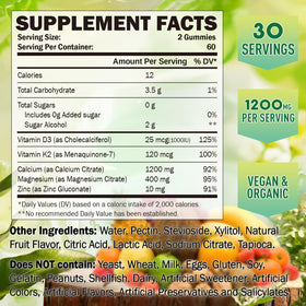 Gummies GREABBY au citrate de calcium, couleur ananas, sur une table