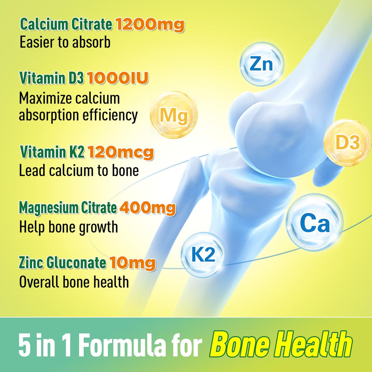 Gummies GREABBY Calcium Citrate 1200mg, ingrédients naturels en gros plan
