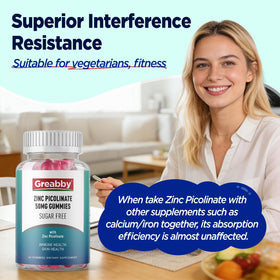 Gummies GREABBY Zinc Picolinate 50 mg dans une main