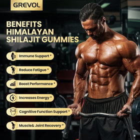 Gummies Grevol Shilajit avec Ashwagandha en gros plan