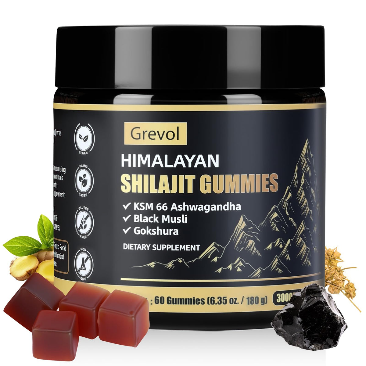 Gummies Grevol Shilajit Himalayen 60 unités avec packaging