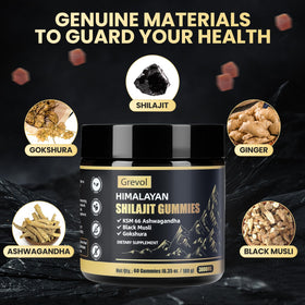 Gummies Grevol Shilajit montrant la texture moelleuse